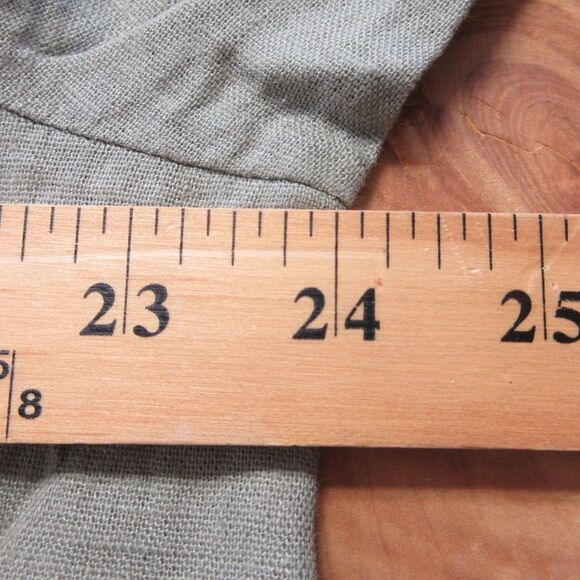 BUFFALO DAVID BITTON Linen Blend Button Front Shirt‎ L 12-14 Olive Green Top NWT - Picture 9 of 10